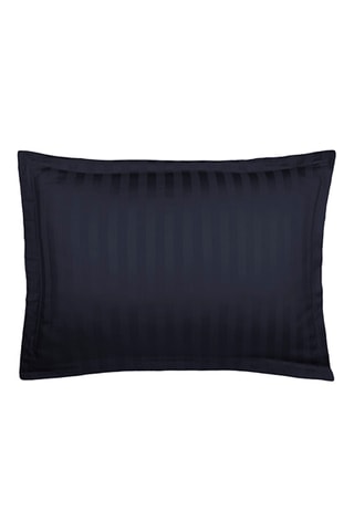 2 fundas de almohada de satén de algodón tejido 80 hilos/cm² Dobby - Azul oscuro - 50 x 70 cm