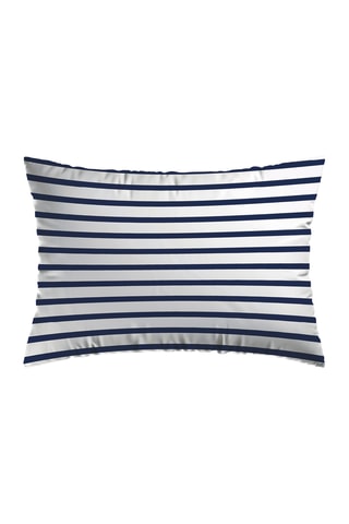 2 federe in raso di cotone 80 fili/cm² Sylvestre - Blu scuro e bianco