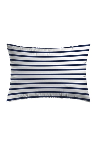2 federe in raso di cotone 80 fili/cm² Sylvestre - Blu scuro e bianco