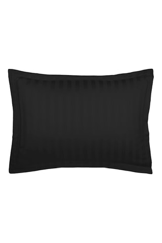 2 fundas de almohada de satén de algodón tejido jacquard 80 hilos/cm² - Negro - 50 x 70 cm
