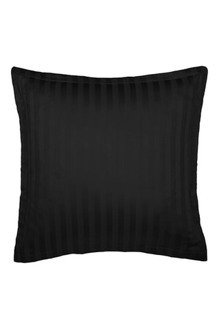 2 fundas de almohada de satén de algodón tejido jacquard 80 hilos/cm² - Negro - 63 x 63 cm