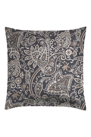 2 fundas de almohada de satén de algodón Paisley - 
Gris y topo