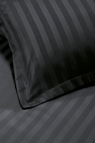 Juego de nórdico de satén de algodón tejido jacquard 80 hilos/cm² - Negro
