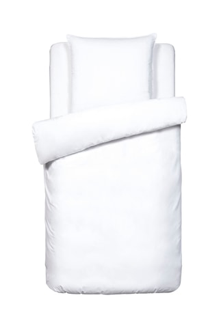 Juego de nórdico de satén de algodón 80 hilos/cm² Uni - Blanco