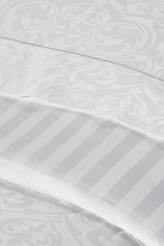 Juego de nórdico de satén de algodón tejido jacquard 120 hilos/cm² Victorian - Blanco