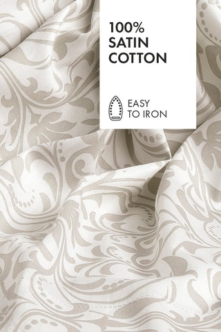 Parure copripiumino in raso di cotone 80 fili/cm² Victorian - Taupe