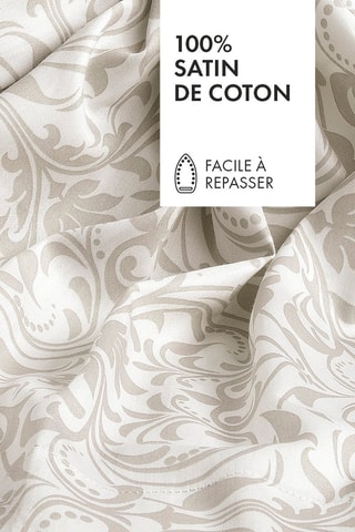 Parure copripiumino in raso di cotone 80 fili/cm² Victorian - Taupe