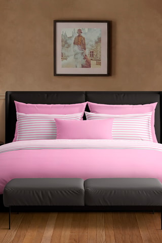 Parure copripiumino in raso di cotone 80 fili/cm² Horizon - Rosa