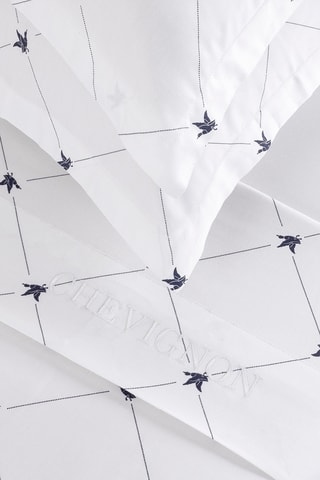 Parure copripiumino in raso di cotone 80 fili/cm² Canards Evy - Bianco