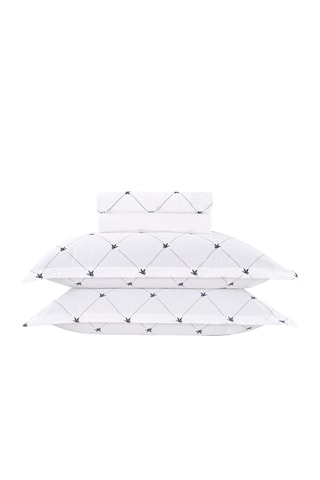 Parure copripiumino in raso di cotone 80 fili/cm² Canards Evy - Bianco