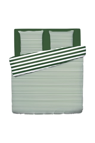 Parure copripiumino in raso di cotone 80 fili/cm² Horizon - Verde e bianco
