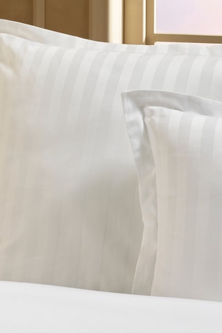 Juego de nórdico de satén de algodón 120 hilos/cm² Jacquard - Blanco