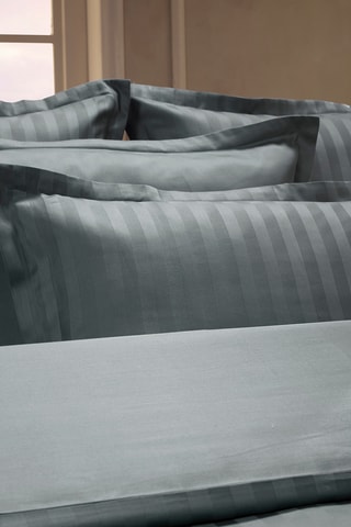 Juego de nórdico de satén de algodón 120 hilos/cm² Jacquard - Gris