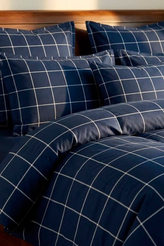 Parure copripiumino in raso di cotone 80 fili/cm² Arthur - Blu scuro