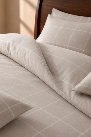 Parure copripiumino in raso di cotone 80 fili/cm² Arthur - Taupe