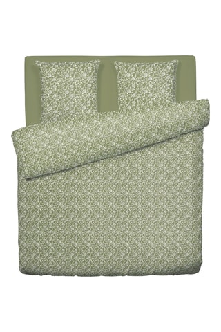 Parure copripiumino in raso di cotone 80 fili/cm² Fleurs - Verde