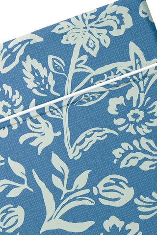 Lenzuolo sopra in raso di cotone 80 fili/cm² Jardin - Blu