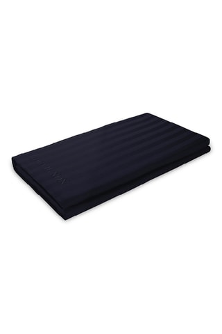 Sábana encimera de satén de algodón 80 hilos/cm² Dobby - Azul oscuro