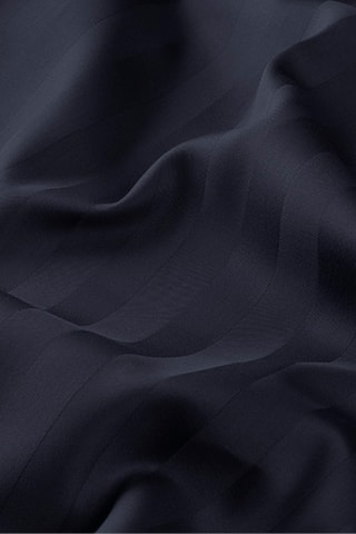 Sábana encimera de satén de algodón 80 hilos/cm² Dobby - Azul oscuro