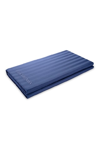 Sábana encimera de satén de algodón 80 hilos/cm² Dobby - Azul