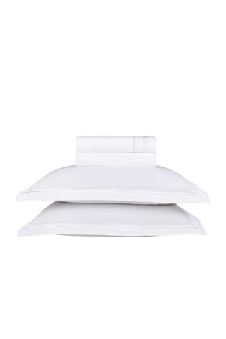 Juego de sábanas de satén de algodón 80 hilos/cm² Bastia - Blanco