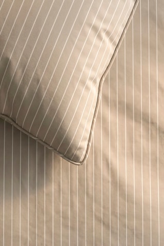 Parure lenzuola in raso di cotone 80 fili/cm² Rayures Classiques - Taupe