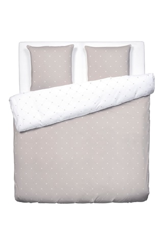 Parure copripiumino in raso di cotone 80 fili/cm² Canards - Taupe e bianco