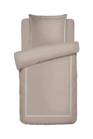 Juego de nórdico de satén de algodón 80 hilos/cm² Saint-Tropez - Topo y blanco