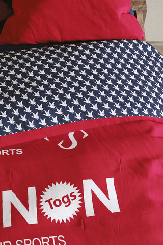 Nórdico estampado de algodón 82 hilos/cm² Just Sports - Rojo y azul