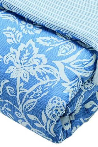 Piumino double face in raso di cotone Bleu jardin - Celeste e bianco