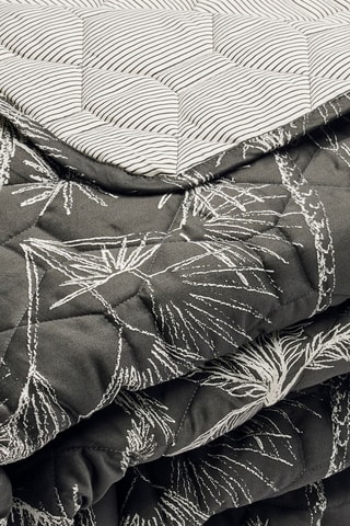 Colcha de satén de algodón Eden Noir - 80 hilos/cm² - Negro