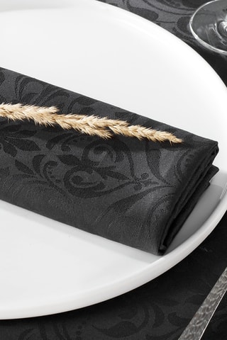 4 servilletas tejidas Jacquard Victorian - Gris oscuro - 50 x 50 cm