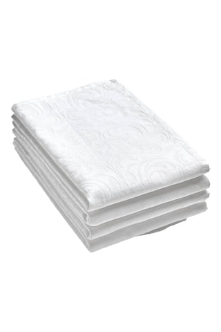 4 servilletas tejidas Jacquard Victorian - Blanco - 50 x 50 cm