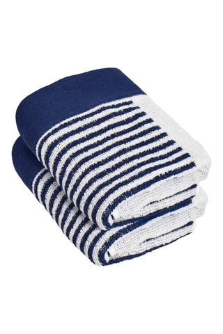 2 toalla de mano de satén de algodón Sailor - Blanco - 40 x 66 cm