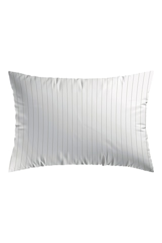 Federa in raso di cotone 80 fili/cm² Rayures classiques - Bianco
