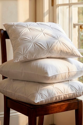 Federa satinata di cotone plissé 80 fili/cm² Lotus - Bianco