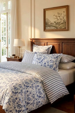 Lenzuolo sopra in raso di cotone Bleu de Sèvres - Bianco