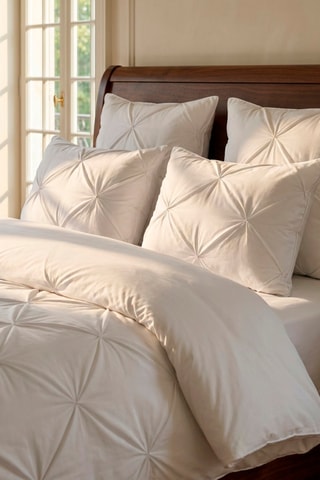 Parure copripiumino in raso di cotone 80 fili/cm² Lotus - Bianco