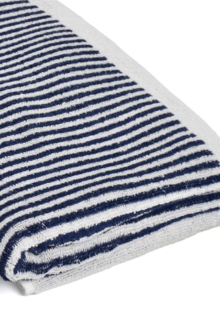 2 toallas de mano de satén de algodón - Blanco y azul - 40 x 66 cm