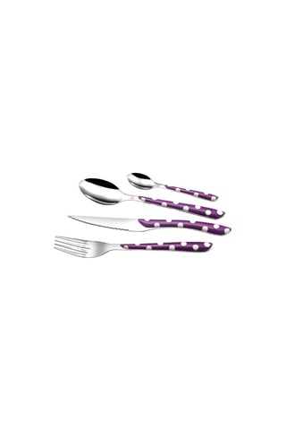 Ménagère en acier inoxydable 18/0 Solstice Pois Violine - 24 pièces