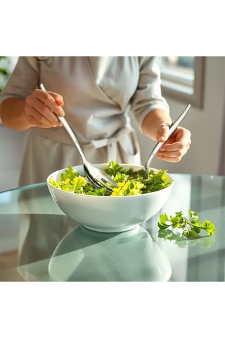 2 couverts à salade en acier inoxydable 13/0 Jet Miroir