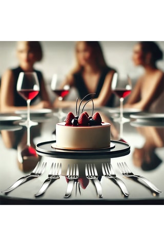 6 fourchettes à gâteau en acier inoxydable 18/0 Jet Miroir