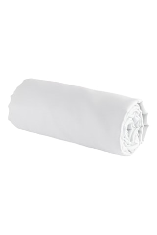 Sábana bajera de satén de algodón 80 hilos/cm² Liso - Blanco