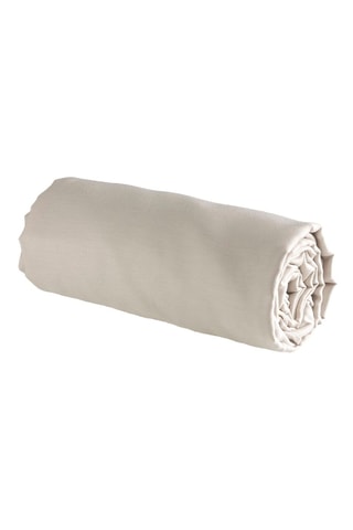 Sábana bajera de satén de algodón 80 hilos/cm² Liso - Beige