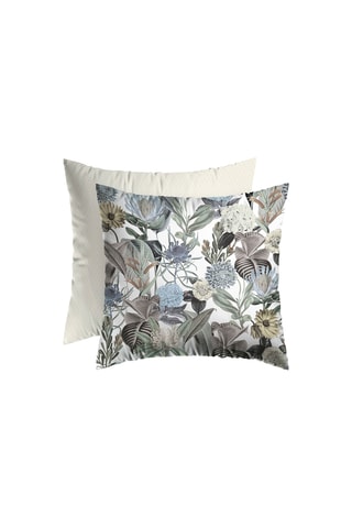2 fundas de almohada reversibles de satén de algodón 80 hilos/cm² Garden - Topo