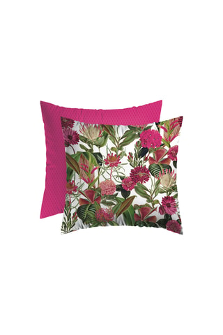 2 fundas de almohada de satén de algodón Garden Fuchsia - Fucsia