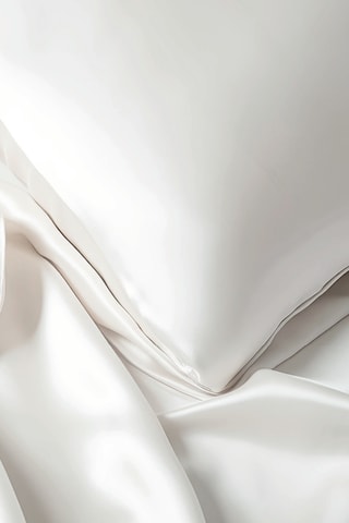 Funda de almohada y antifaz de seda - Blanco