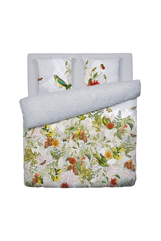 Juego de nórdico de satén de algodón 80 hilos/cm² Jardin d’hiver - Blanco