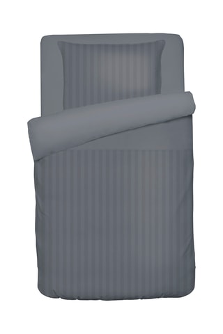 Juego de nórdico de satén de algodón 80 hilos/cm² Dobby - Gris oscuro