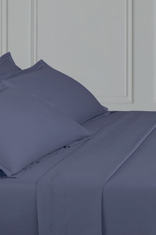 Sábana encimera de satén de algodón 80 hilos/cm² Uni 1 baratta - Azul marino